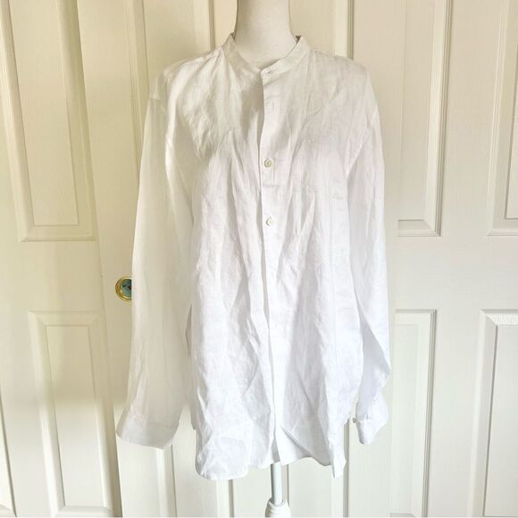 Theory Irving Relaxed Linen White XL NEW MSRP $225 - Picture 4 of 8